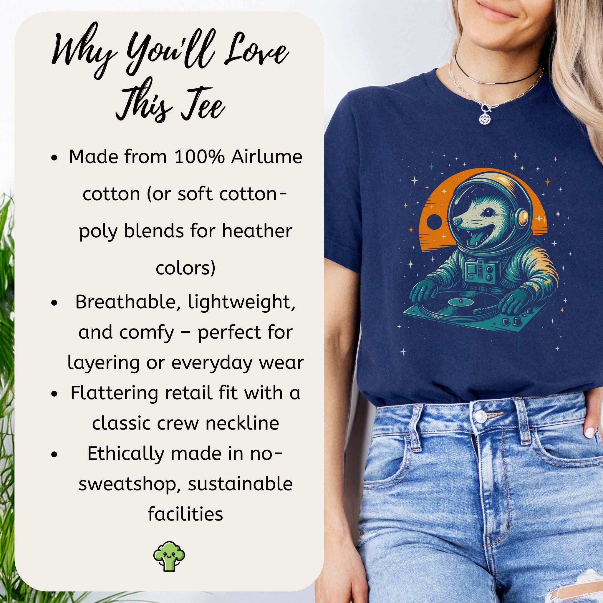 DJ Opossum Astronaut T-Shirt – Funny Space Rave Possum Tee