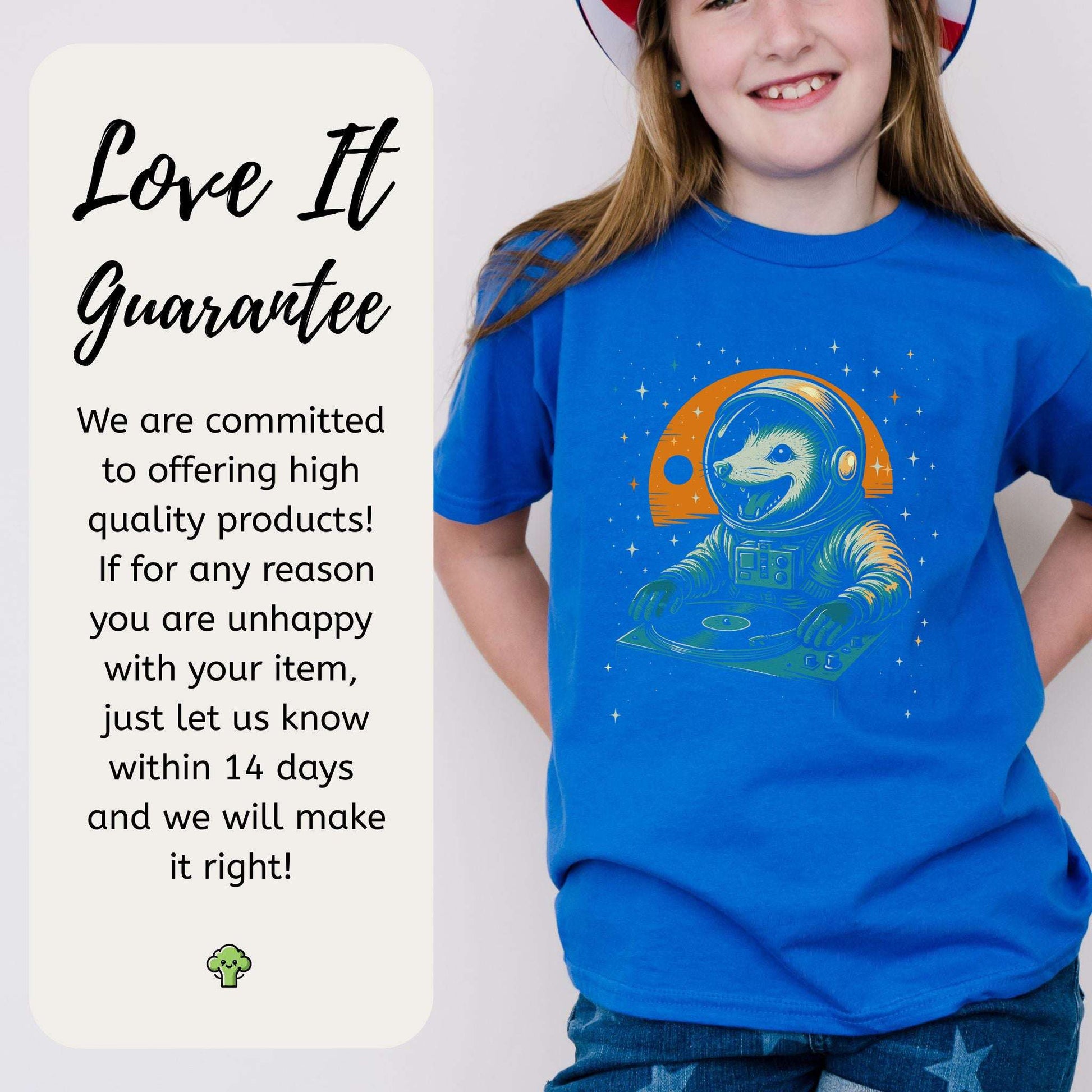 DJ Opossum Astronaut – Funny Space Rave Youth Tee