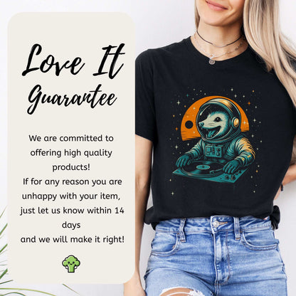 DJ Opossum Astronaut T-Shirt – Funny Space Rave Possum Tee