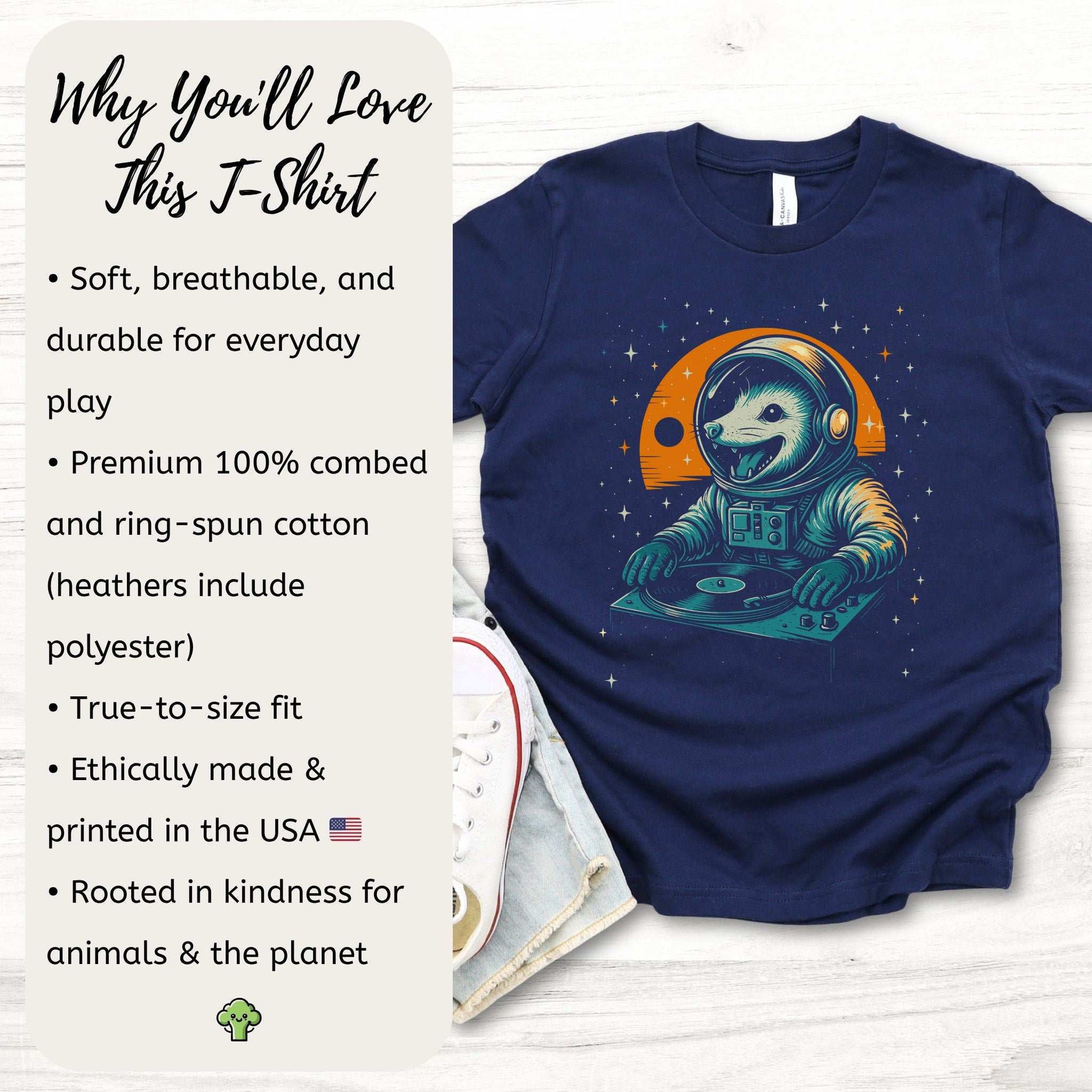 DJ Opossum Astronaut – Funny Space Rave Youth Tee