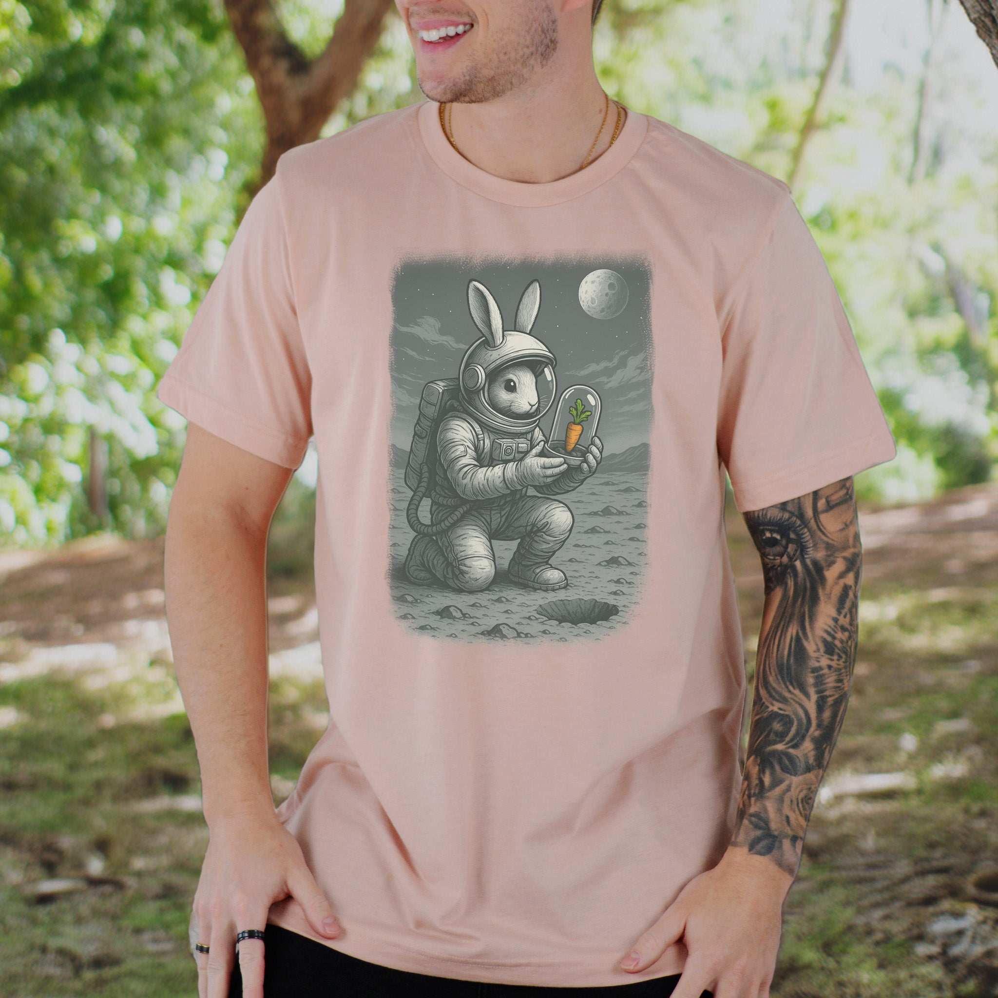 Astronaut Bunny Carrot T-Shirt – Funny Space Rabbit Galaxy Tee
