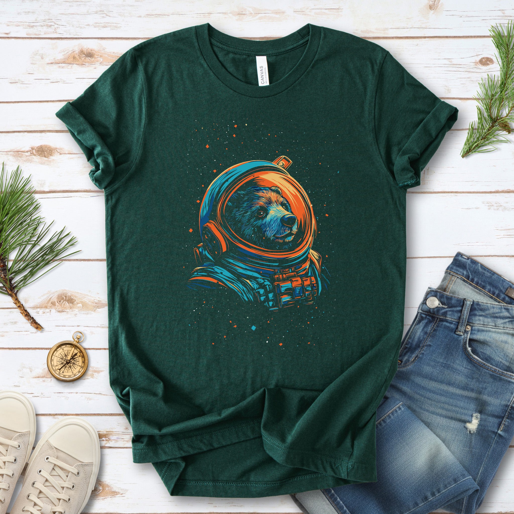 Cosmic Explorer Bear Shirt – Space Animal Astronaut T-Shirt