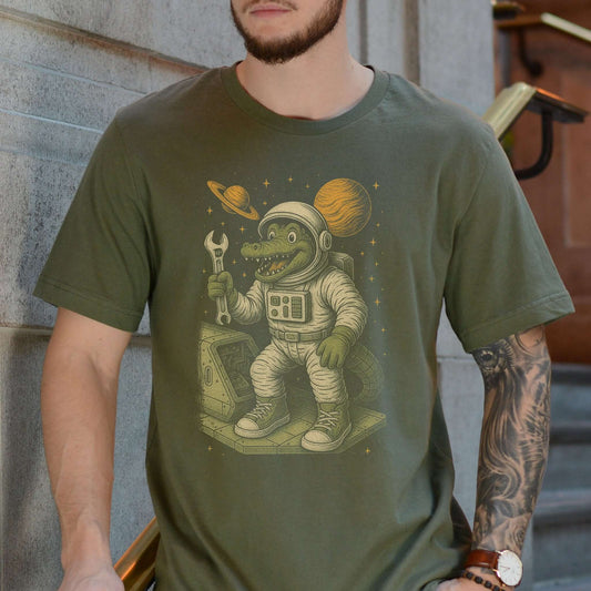 Astronaut Alligator Repair Crew T-Shirt – Funny Space Reptile Tee