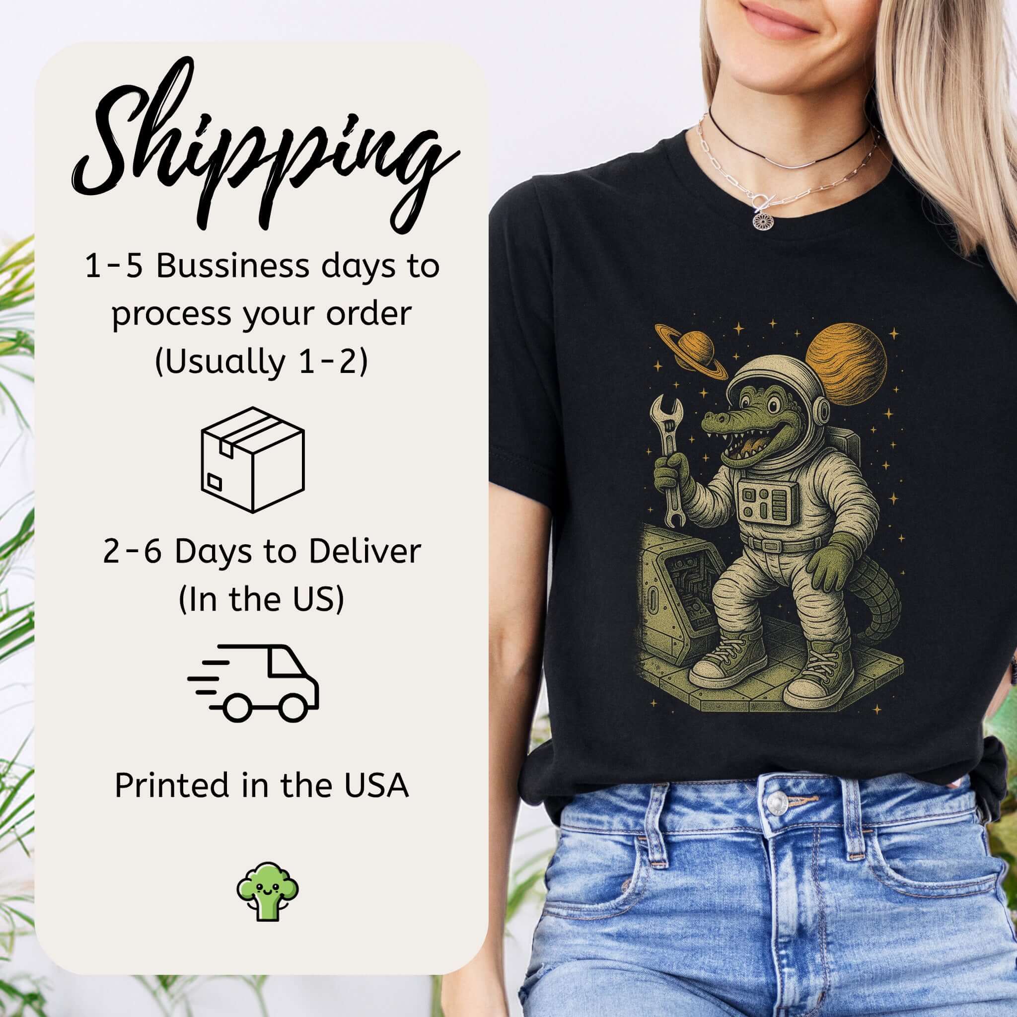 Astronaut Alligator Repair Crew T-Shirt – Funny Space Reptile Tee