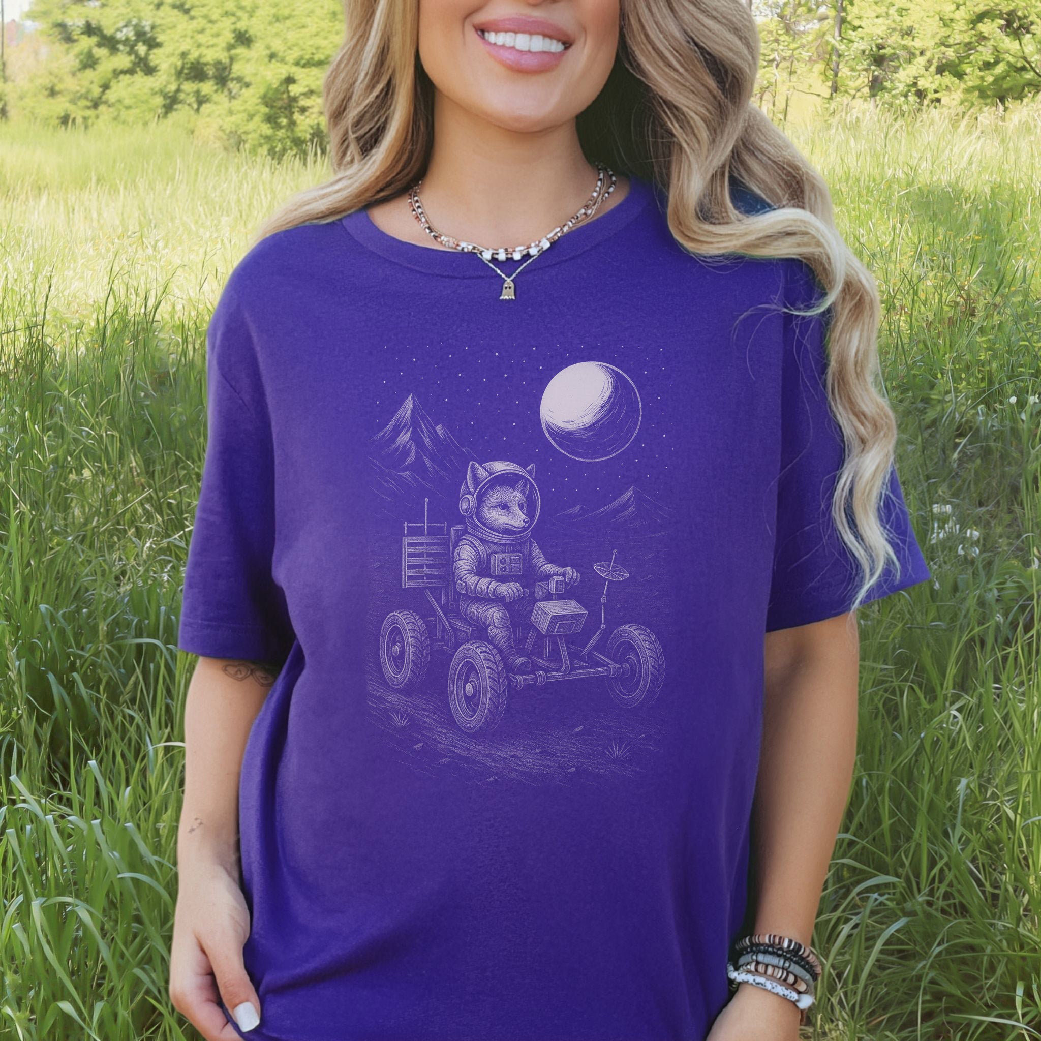 Astronaut Fox Moon Rover T-Shirt – Space Explorer Animal Tee