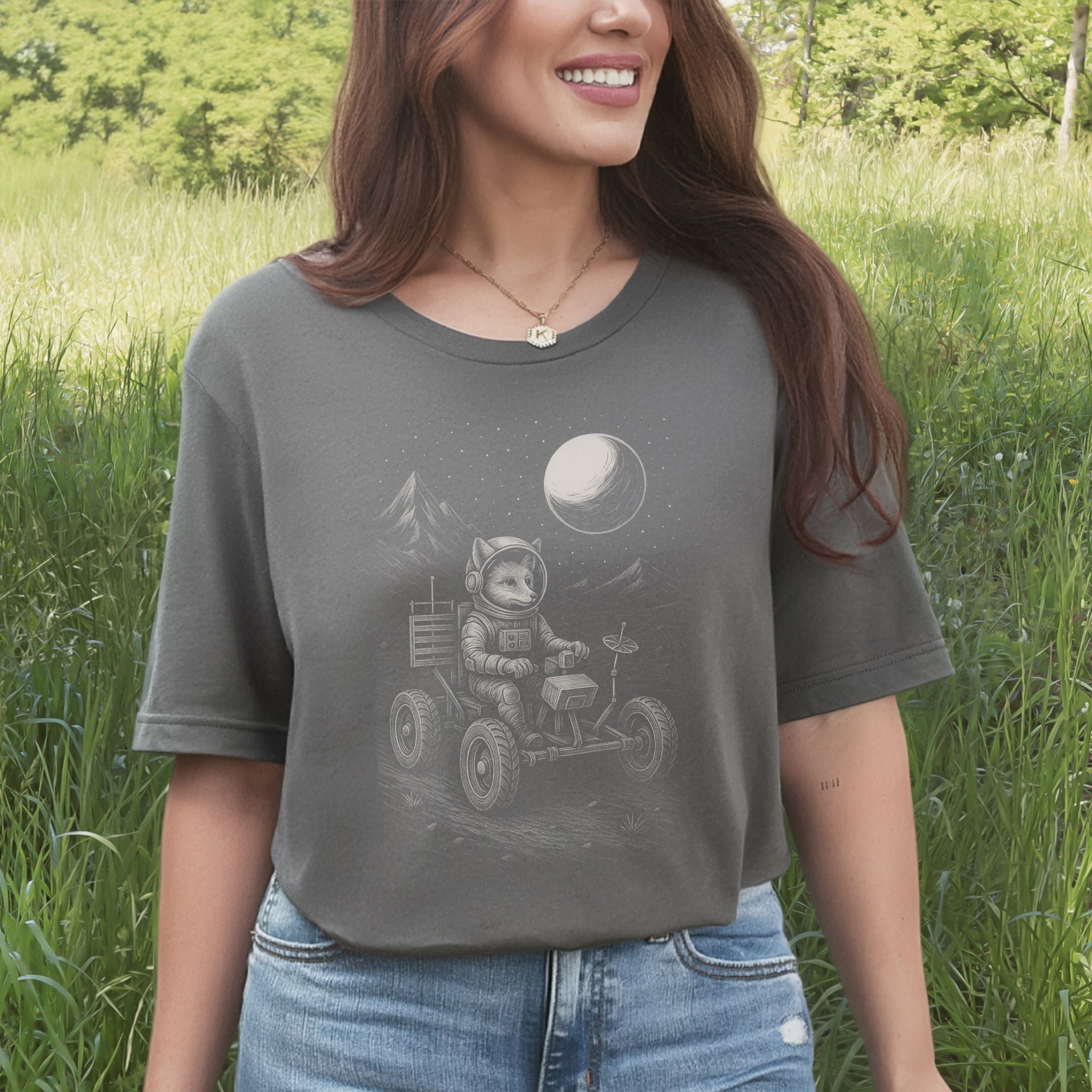 Astronaut Fox Moon Rover T-Shirt – Space Explorer Animal Tee