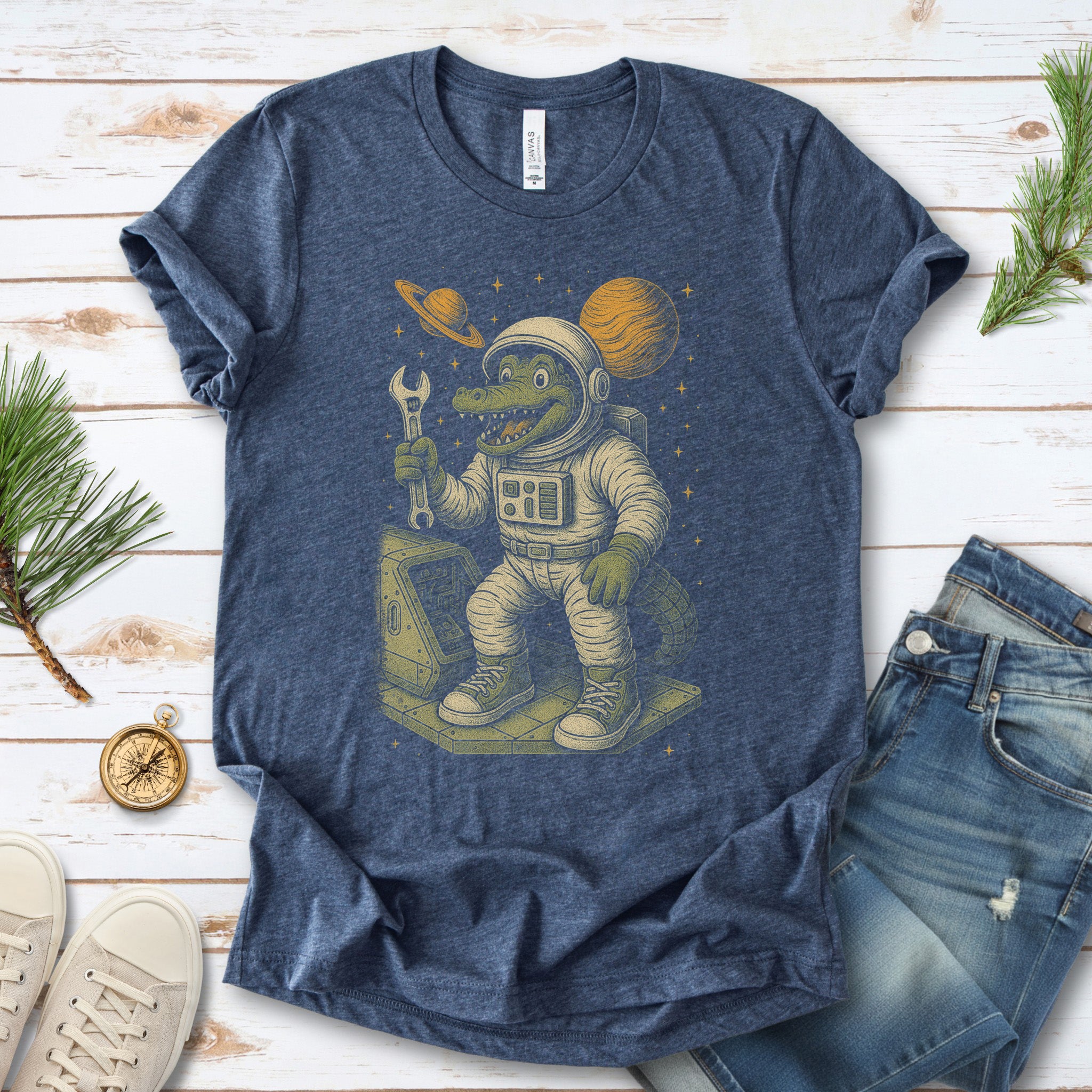 Astronaut Alligator Repair Crew T-Shirt – Funny Space Reptile Tee