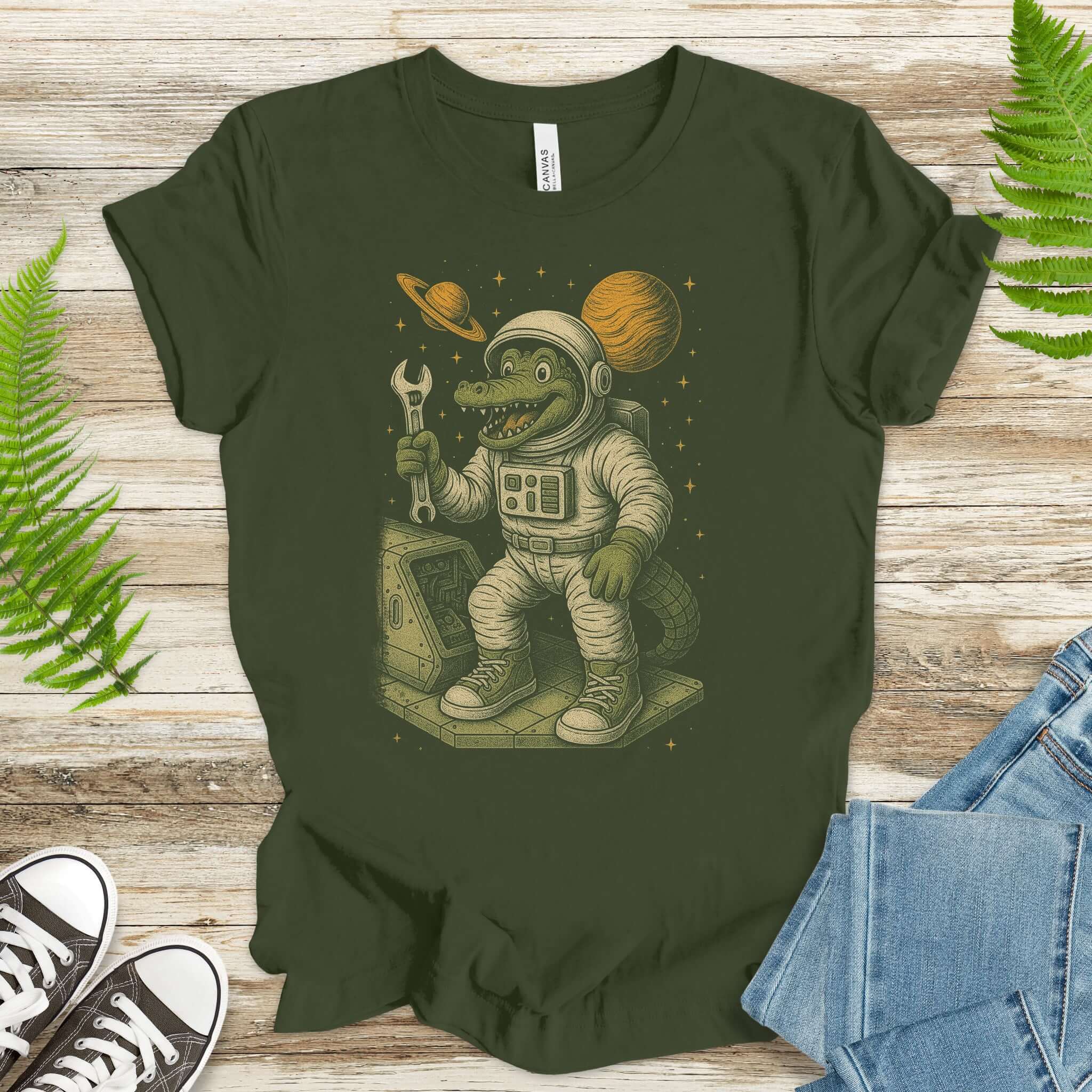 Astronaut Alligator Repair Crew T-Shirt – Funny Space Reptile Tee