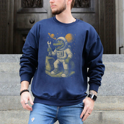 Astronaut Alligator Sweatshirt – Funny Space Repair Crew Reptile Gift