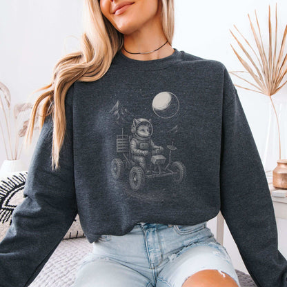 Astronaut Fox Sweatshirt – Space Explorer Moon Rover Mischief