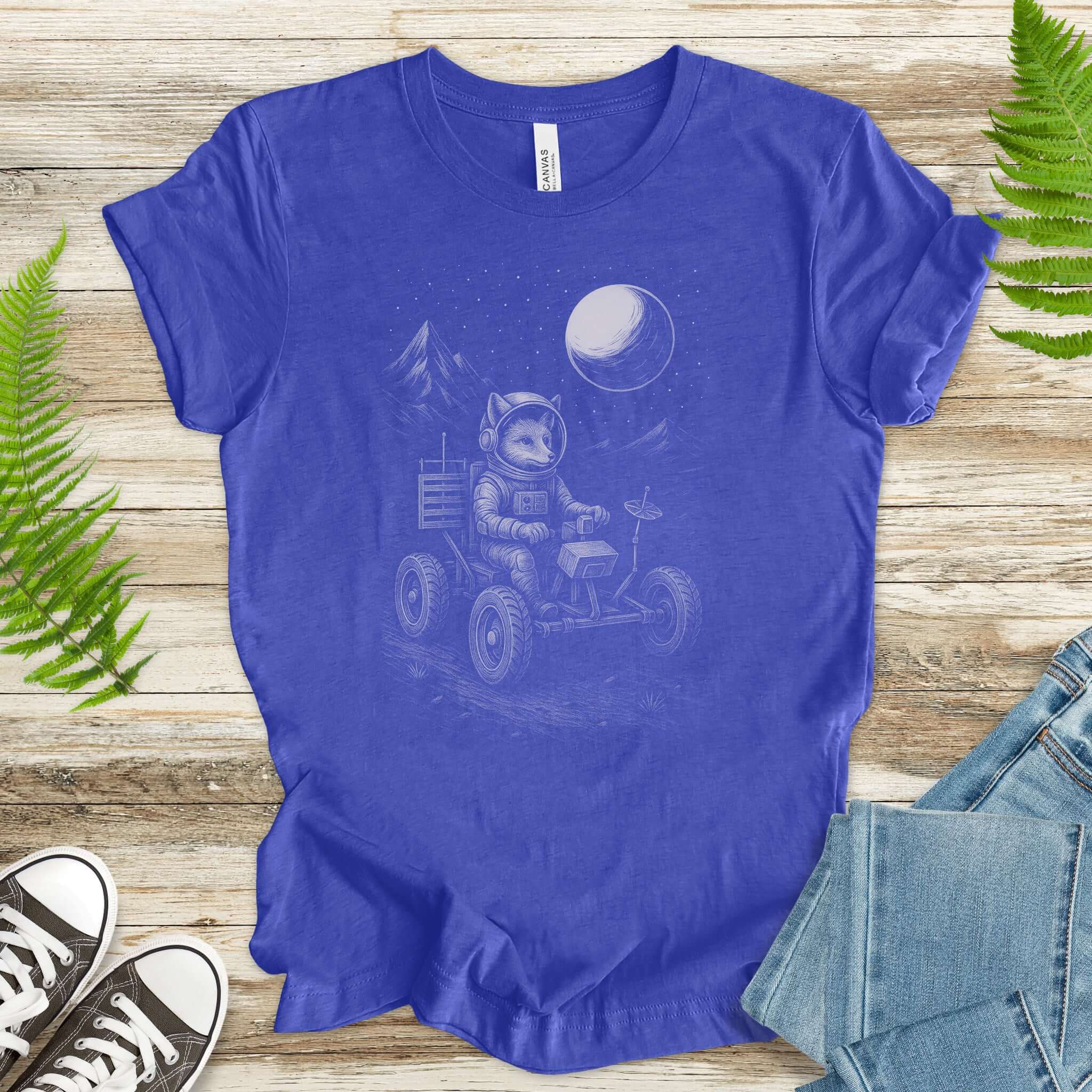 Astronaut Fox Moon Rover T-Shirt – Space Explorer Animal Tee
