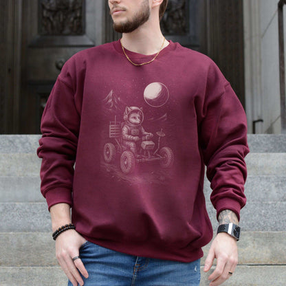 Astronaut Fox Sweatshirt – Space Explorer Moon Rover Mischief