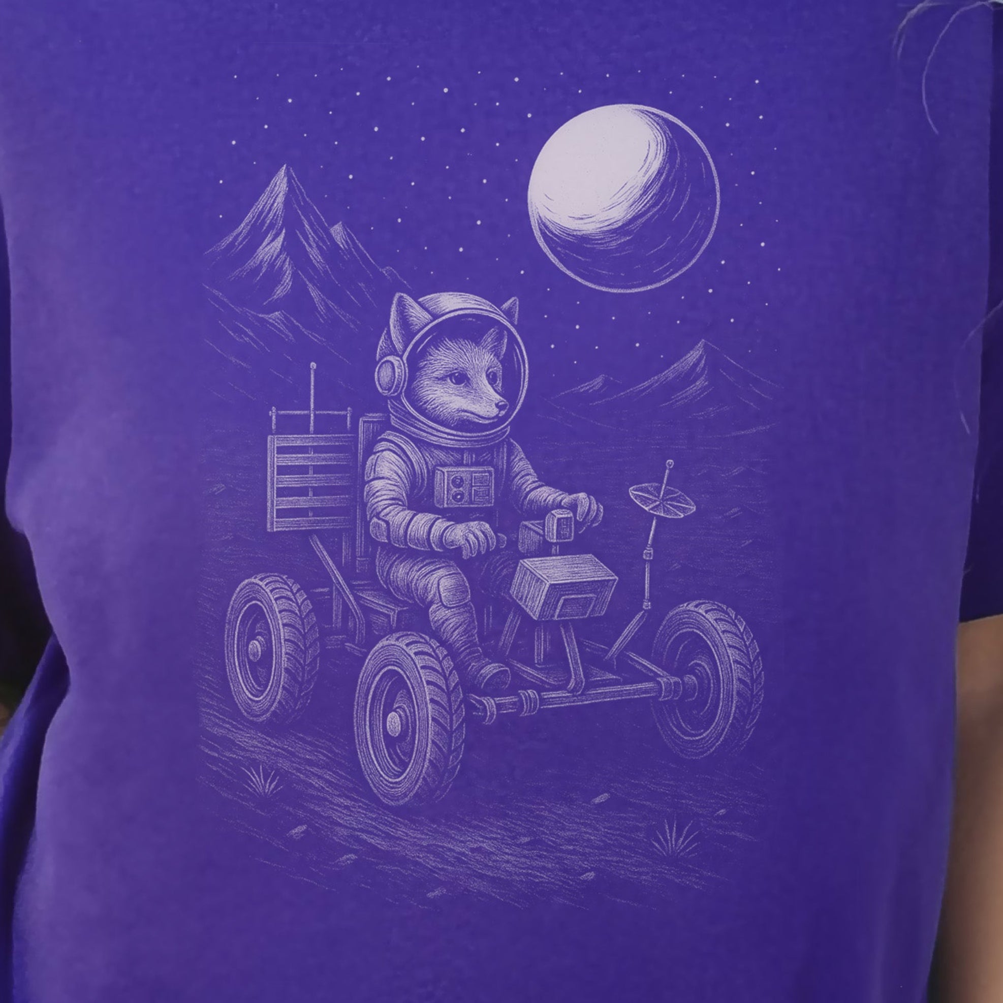 Astronaut Fox Moon Rover T-Shirt – Space Explorer Animal Tee