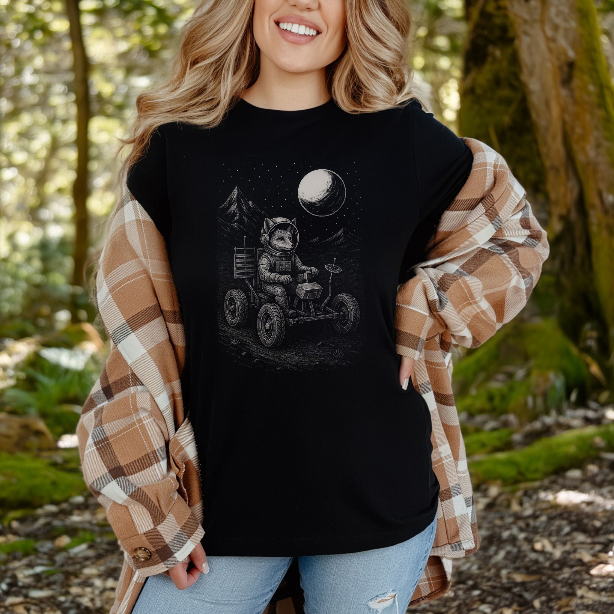 Astronaut Fox Moon Rover T-Shirt – Space Explorer Animal Tee