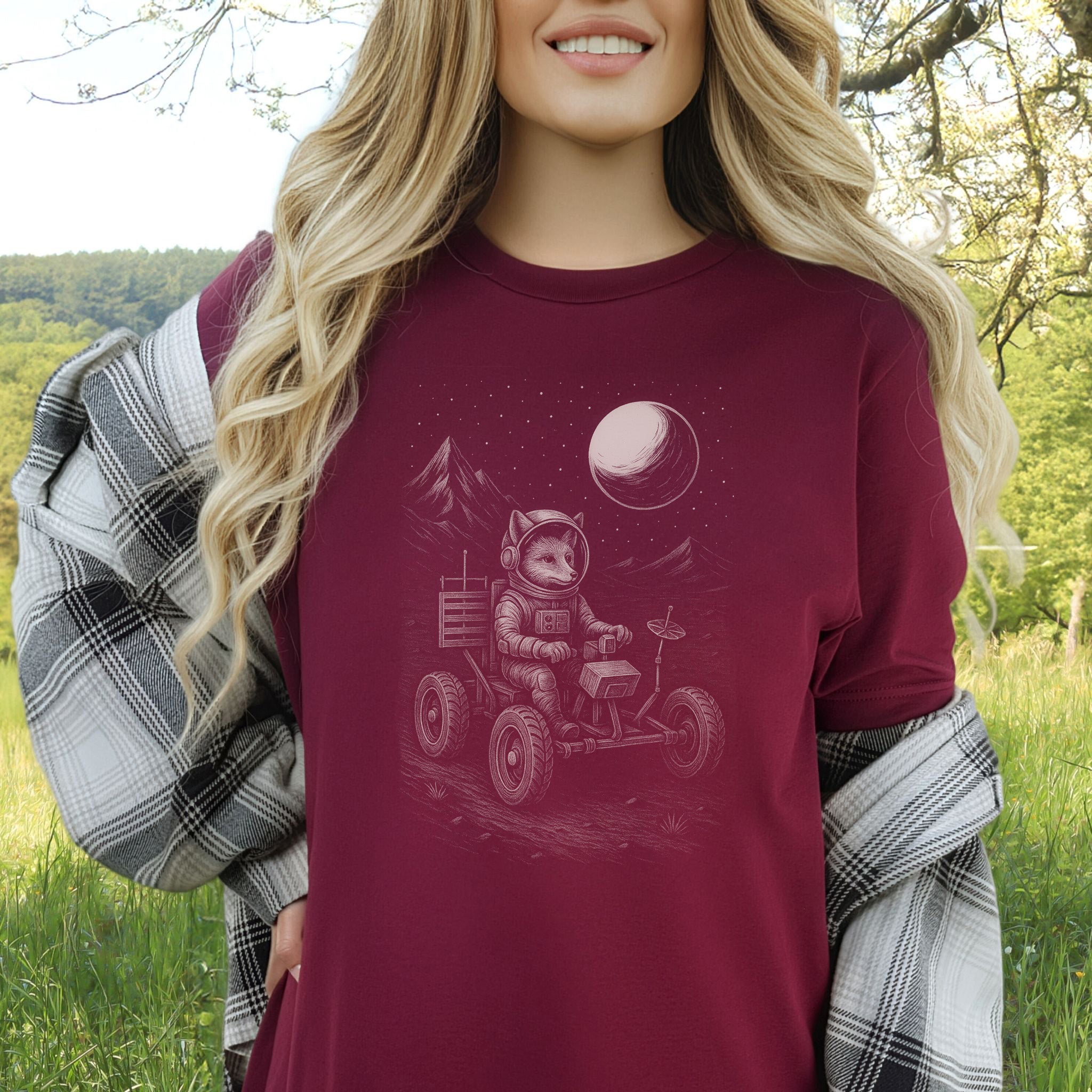 Astronaut Fox Moon Rover T-Shirt – Space Explorer Animal Tee
