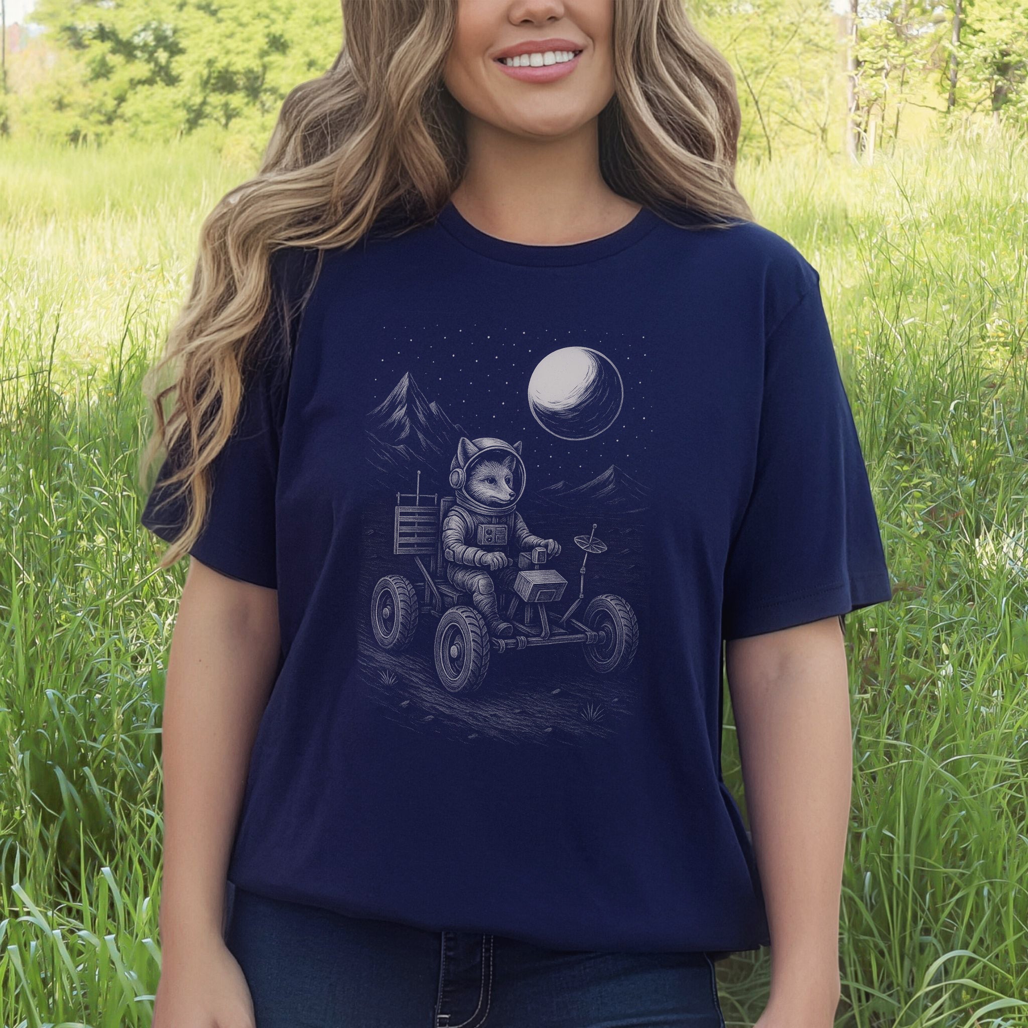 Astronaut Fox Moon Rover T-Shirt – Space Explorer Animal Tee