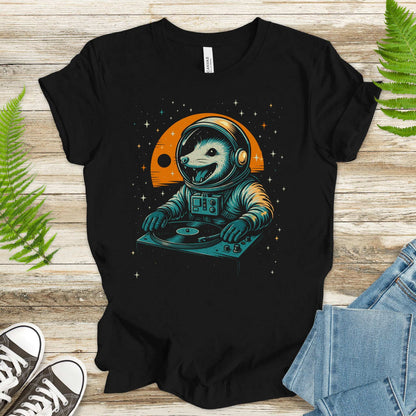DJ Opossum Astronaut T-Shirt – Funny Space Rave Possum Tee