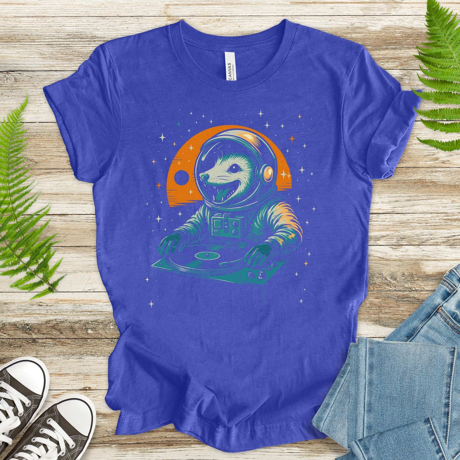 DJ Opossum Astronaut T-Shirt – Funny Space Rave Possum Tee