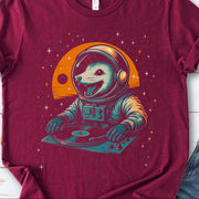 DJ Opossum Astronaut T-Shirt – Funny Space Rave Possum Tee