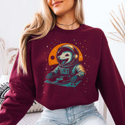 DJ Opossum Astronaut Sweatshirt – Funny Space Rave Chaoscore Energy