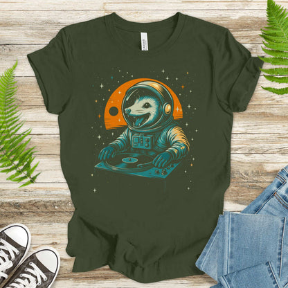 DJ Opossum Astronaut T-Shirt – Funny Space Rave Possum Tee