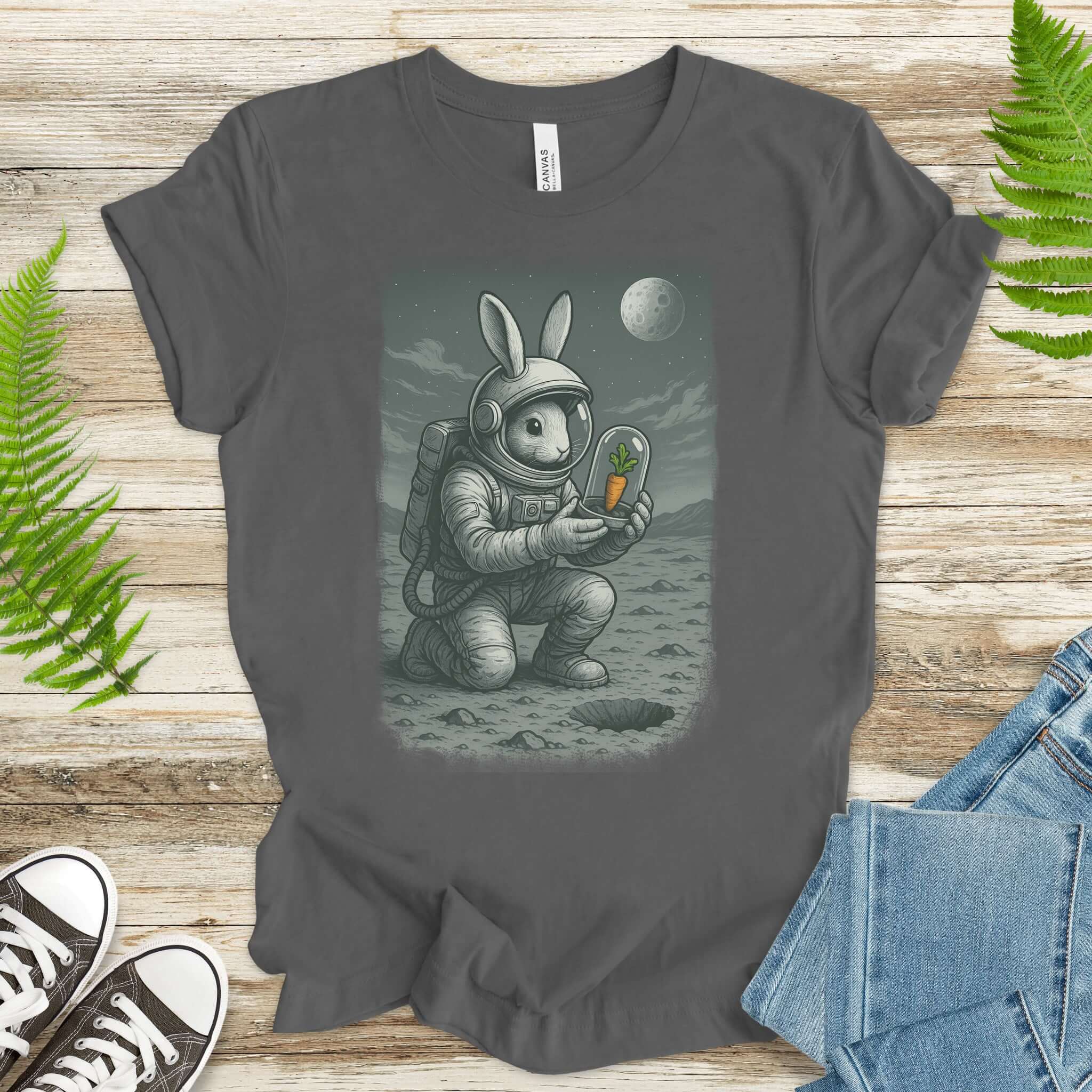 Astronaut Bunny Carrot T-Shirt – Funny Space Rabbit Galaxy Tee