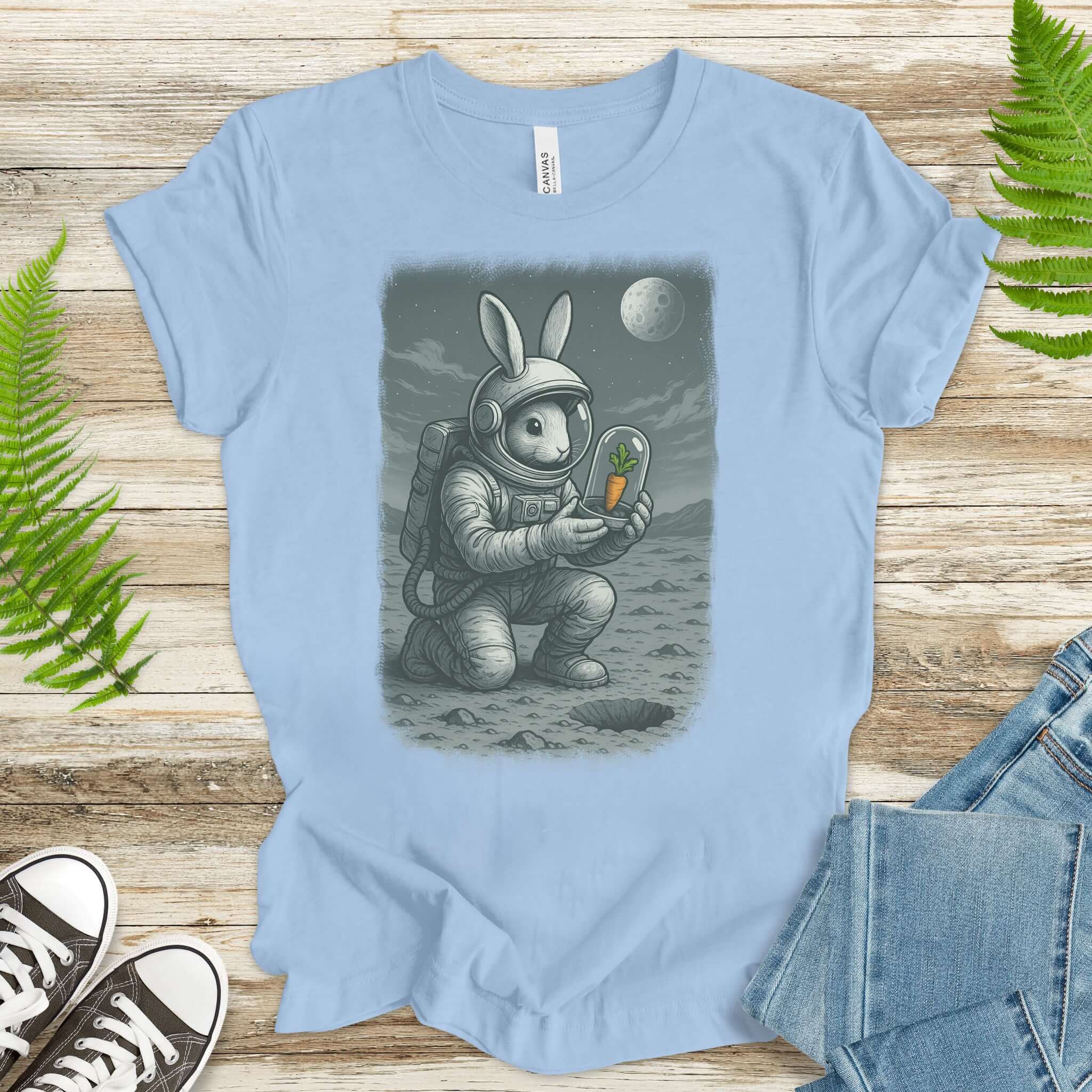 Astronaut Bunny Carrot T-Shirt – Funny Space Rabbit Galaxy Tee
