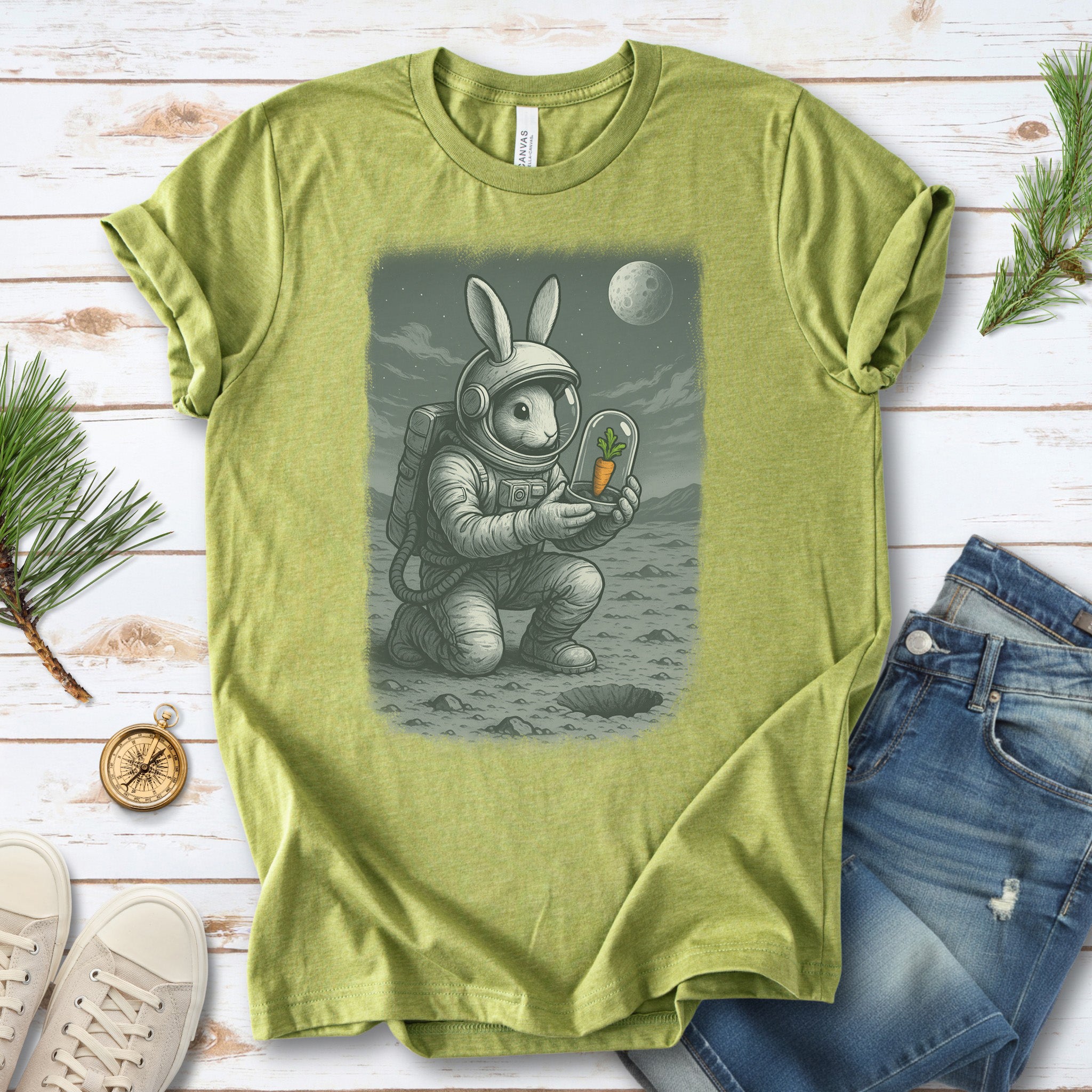 Astronaut Bunny Carrot T-Shirt – Funny Space Rabbit Galaxy Tee