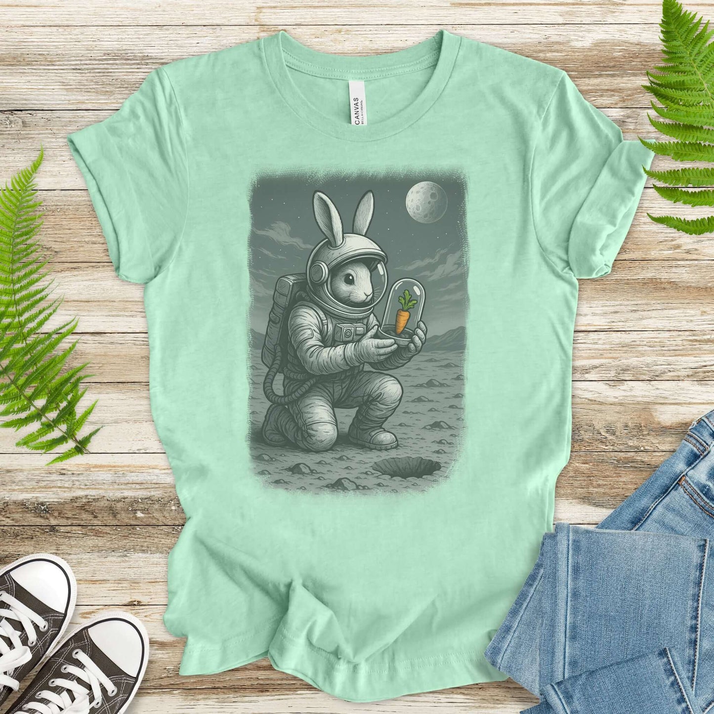 Astronaut Bunny Carrot T-Shirt – Funny Space Rabbit Galaxy Tee
