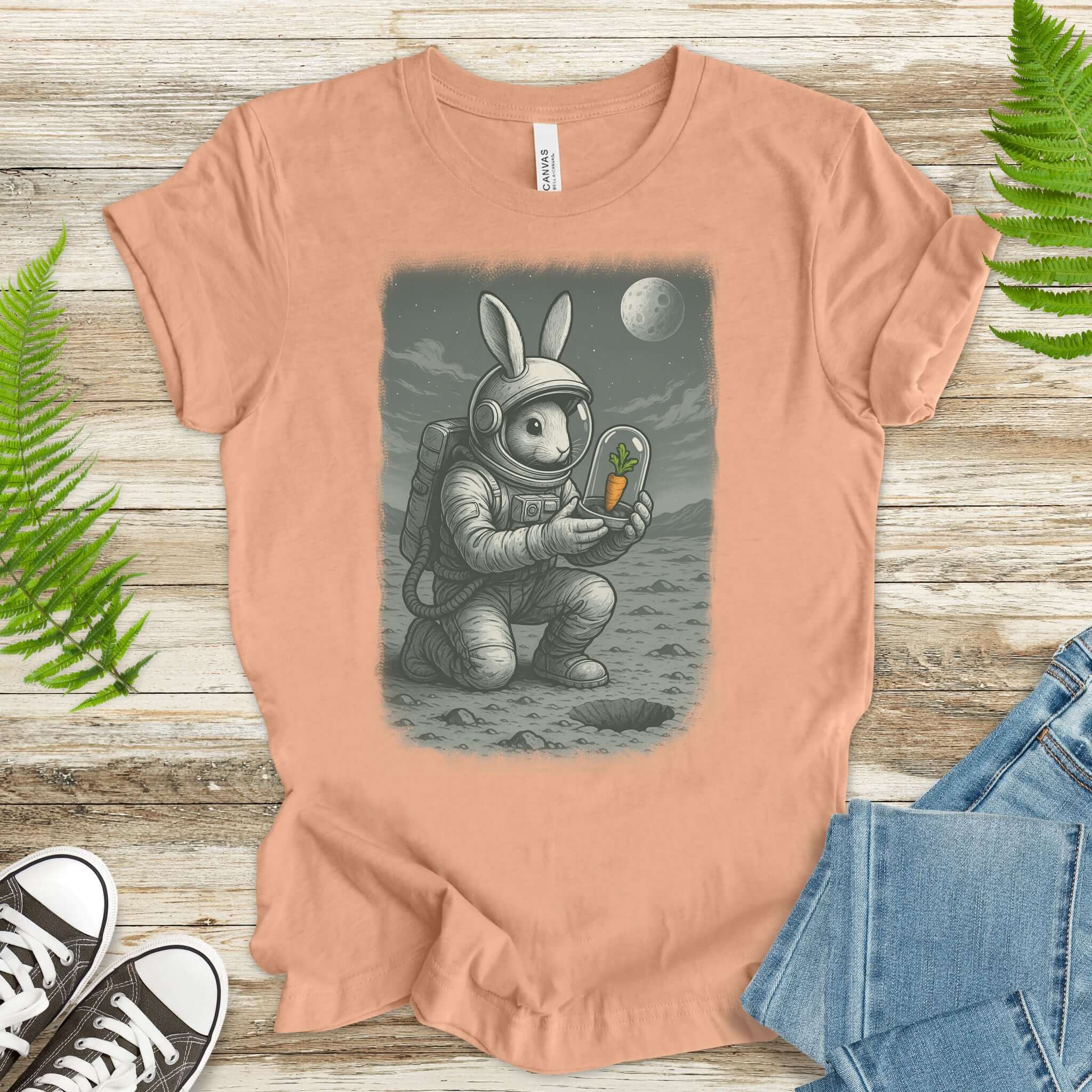 Astronaut Bunny Carrot T-Shirt – Funny Space Rabbit Galaxy Tee