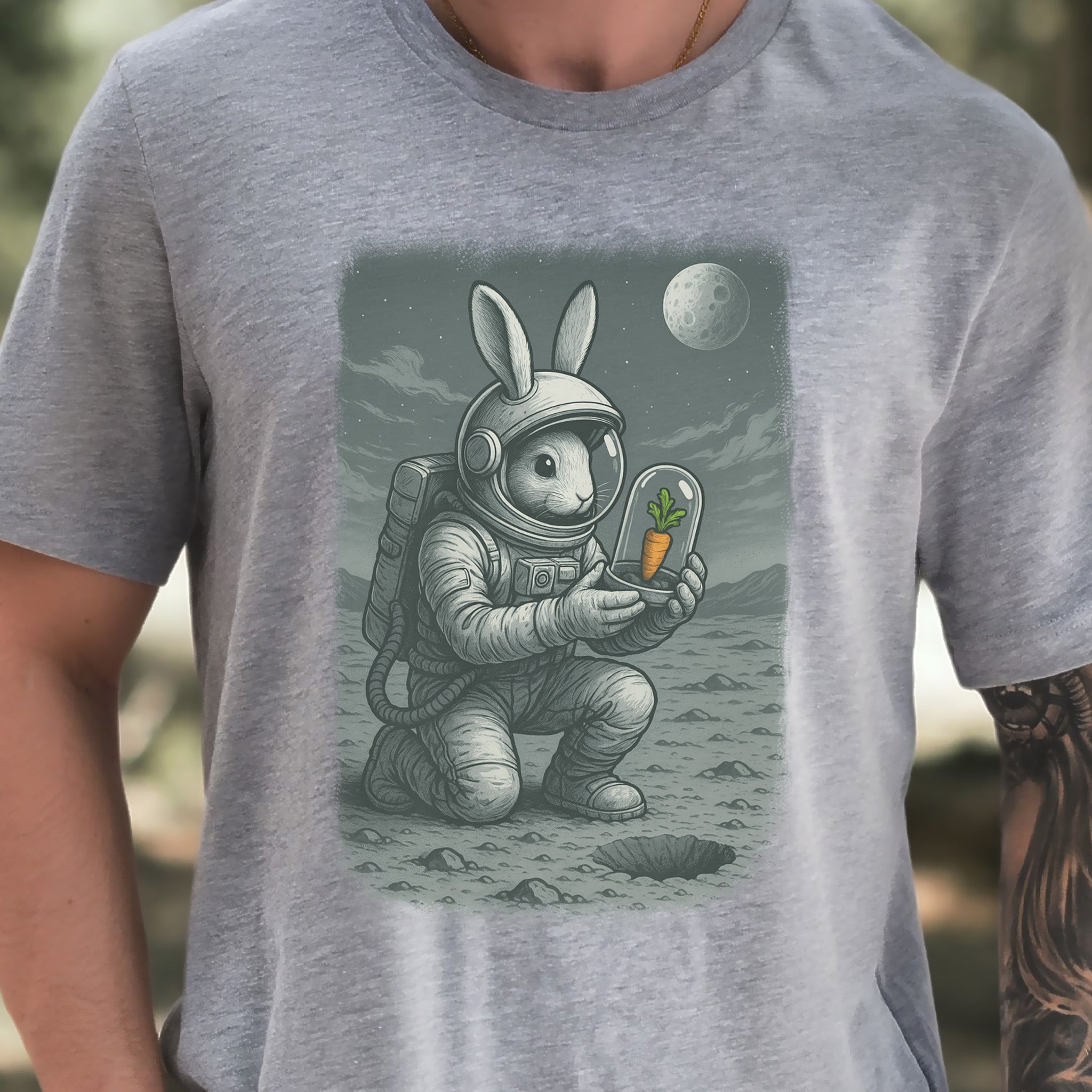 Astronaut Bunny Carrot T-Shirt – Funny Space Rabbit Galaxy Tee