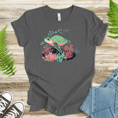 Sea Turtle T-Shirt – Coral Reef - TShirtree