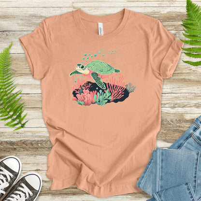 Sea Turtle T-Shirt – Coral Reef - TShirtree