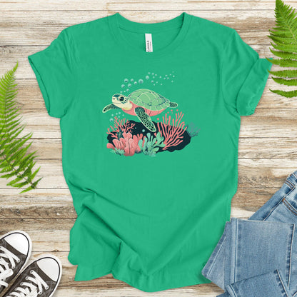 Sea Turtle T-Shirt – Coral Reef - TShirtree