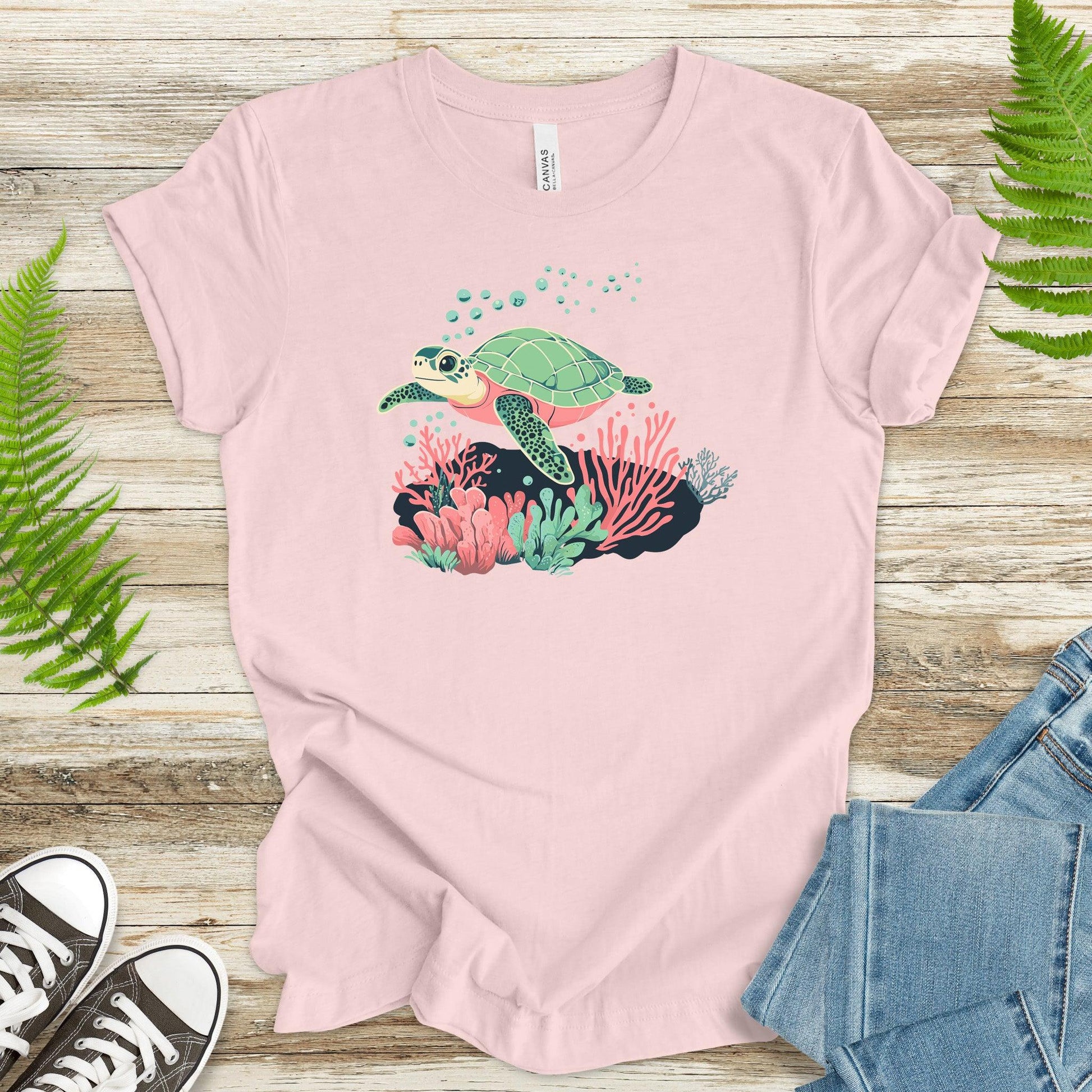 Sea Turtle T-Shirt – Coral Reef - TShirtree