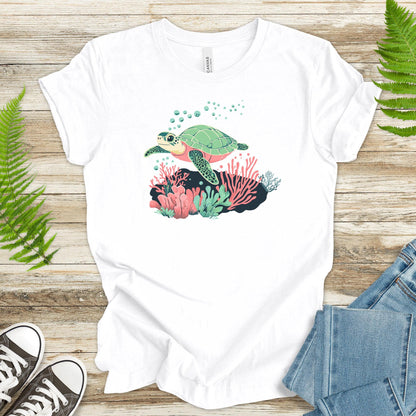 Sea Turtle T-Shirt – Coral Reef - TShirtree