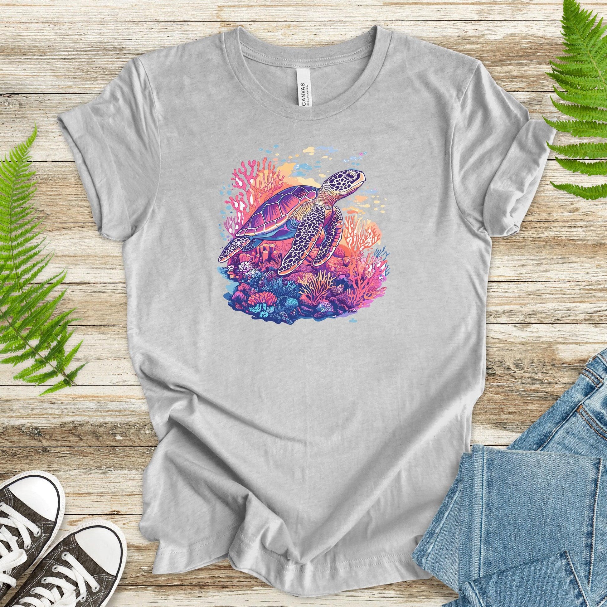 Sea Turtle and Coral T-Shirt – A Splash of Colors - TShirtree