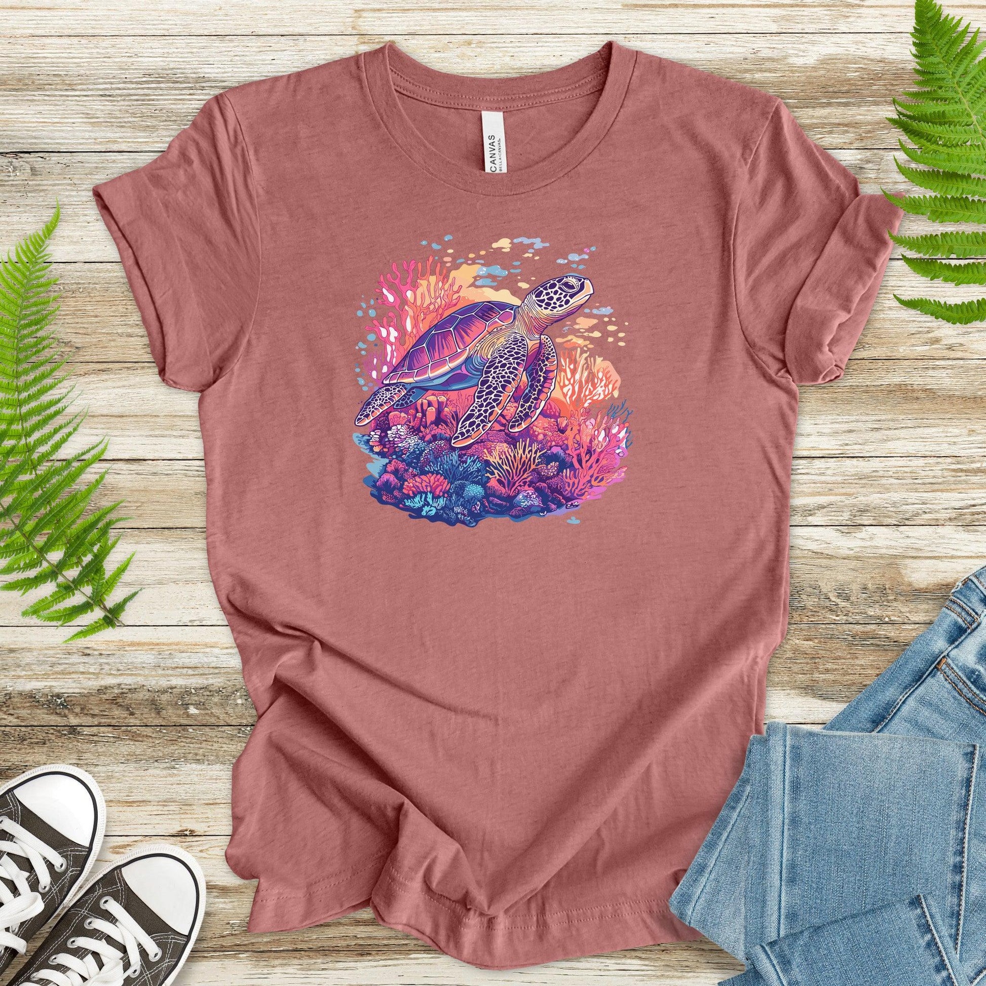 Sea Turtle and Coral T-Shirt – A Splash of Colors - TShirtree