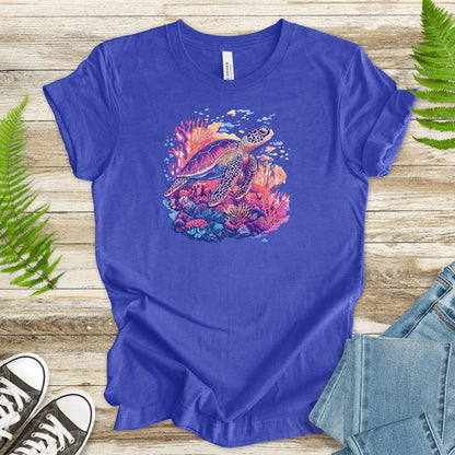 Sea Turtle and Coral T-Shirt – A Splash of Colors - TShirtree