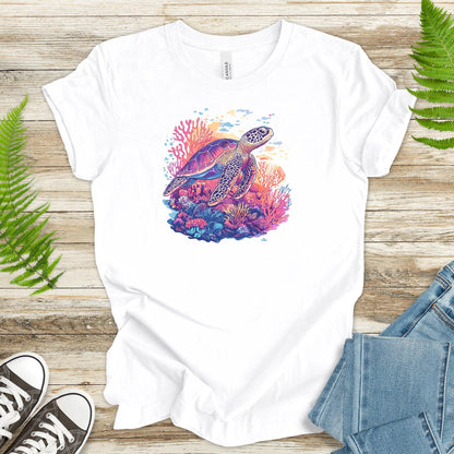 Sea Turtle and Coral T-Shirt – A Splash of Colors - TShirtree