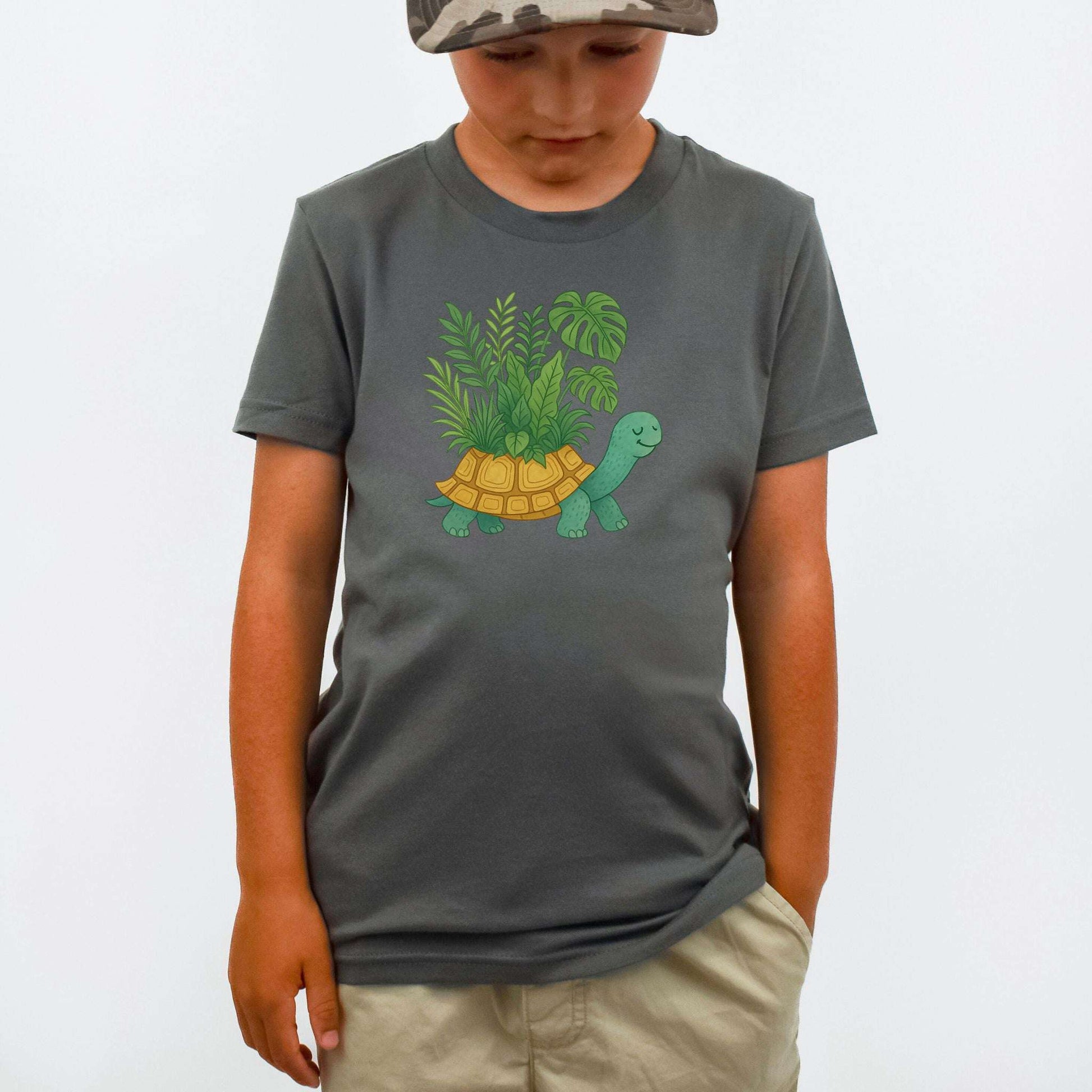 Jungle Tortoise Plant Lover – Slow & Leafy Vibes Youth Tee