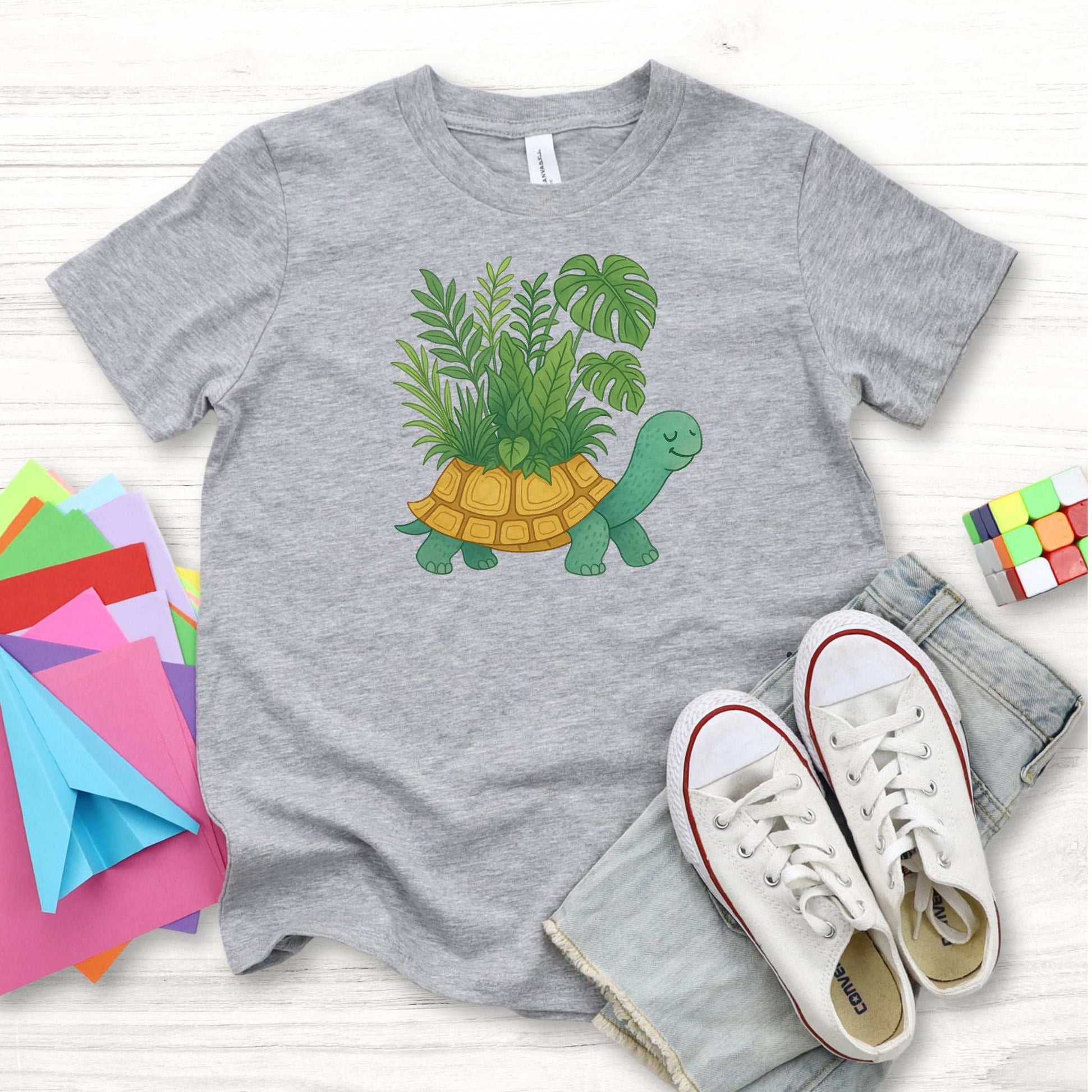 Jungle Tortoise Plant Lover – Slow & Leafy Vibes Youth Tee