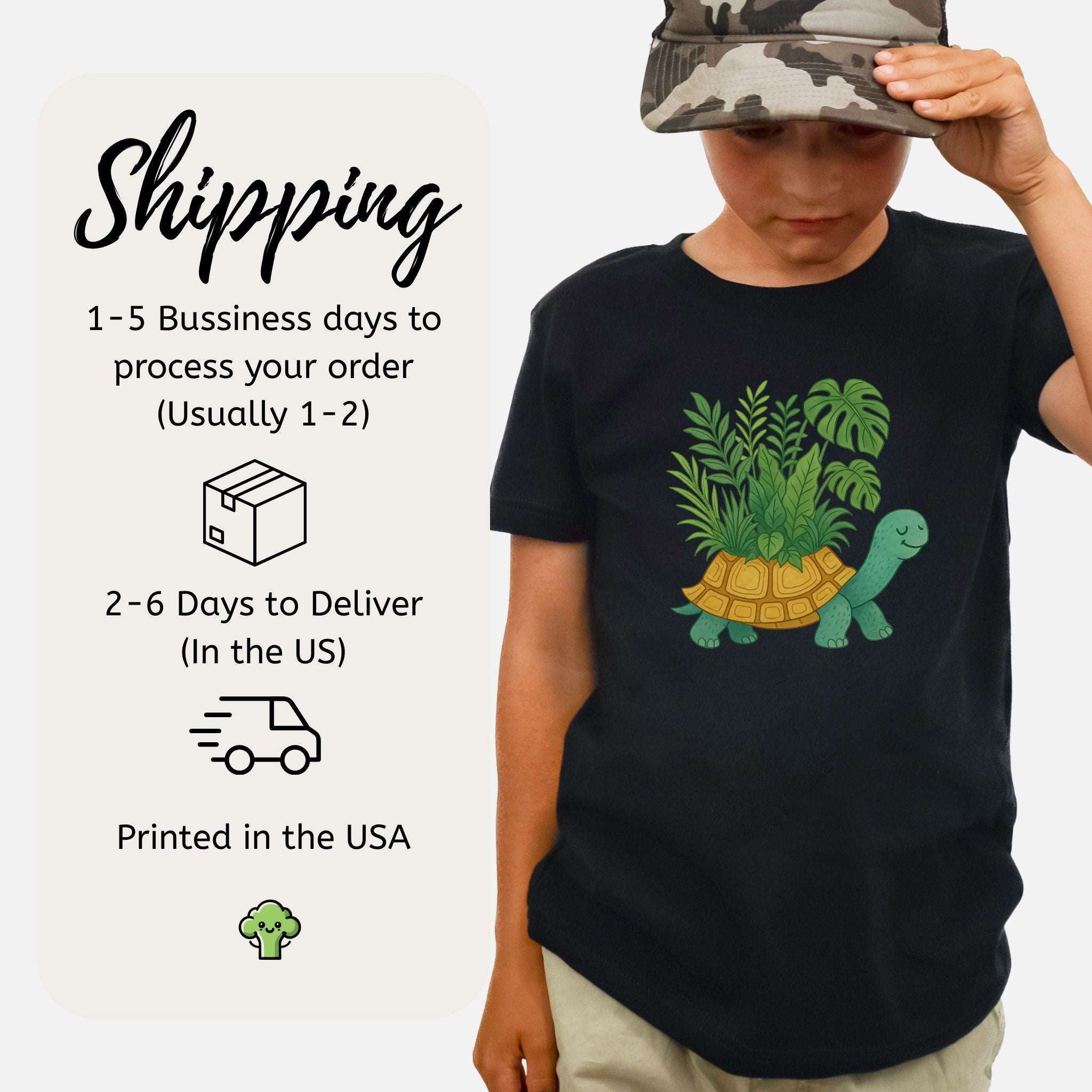 Jungle Tortoise Plant Lover – Slow & Leafy Vibes Youth Tee