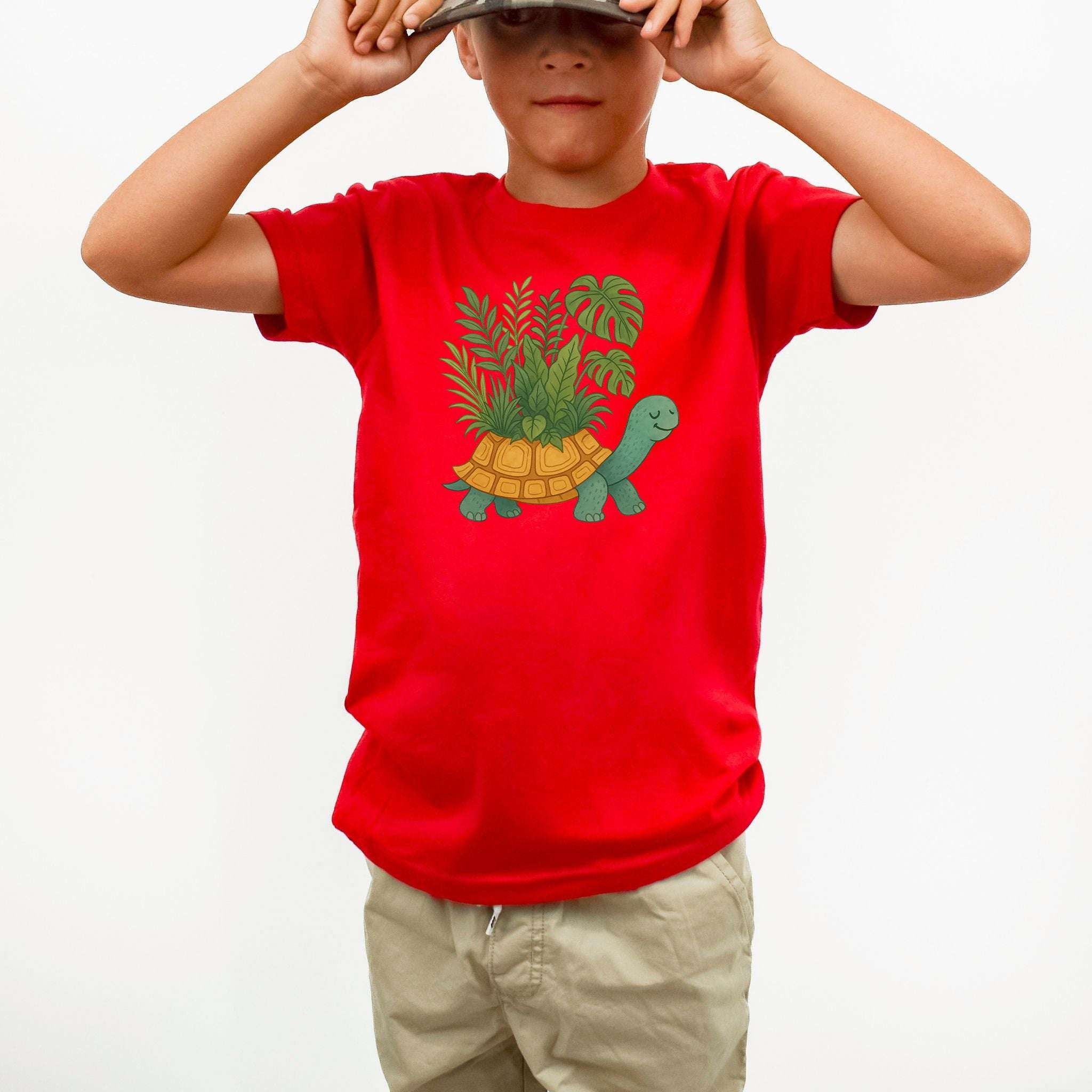 Jungle Tortoise Plant Lover – Slow & Leafy Vibes Youth Tee