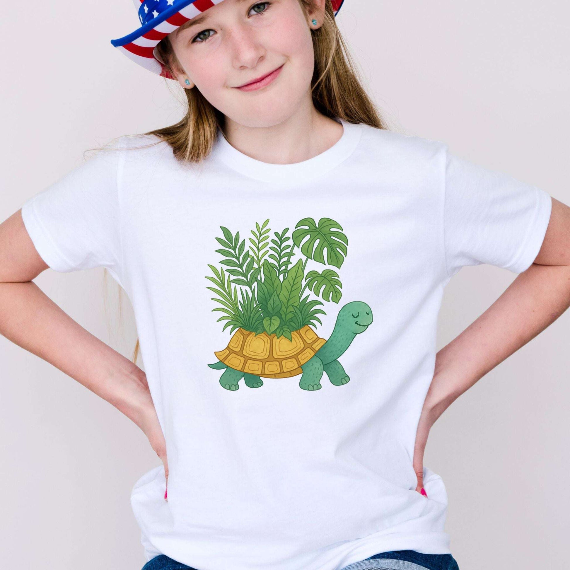 Jungle Tortoise Plant Lover – Slow & Leafy Vibes Youth Tee