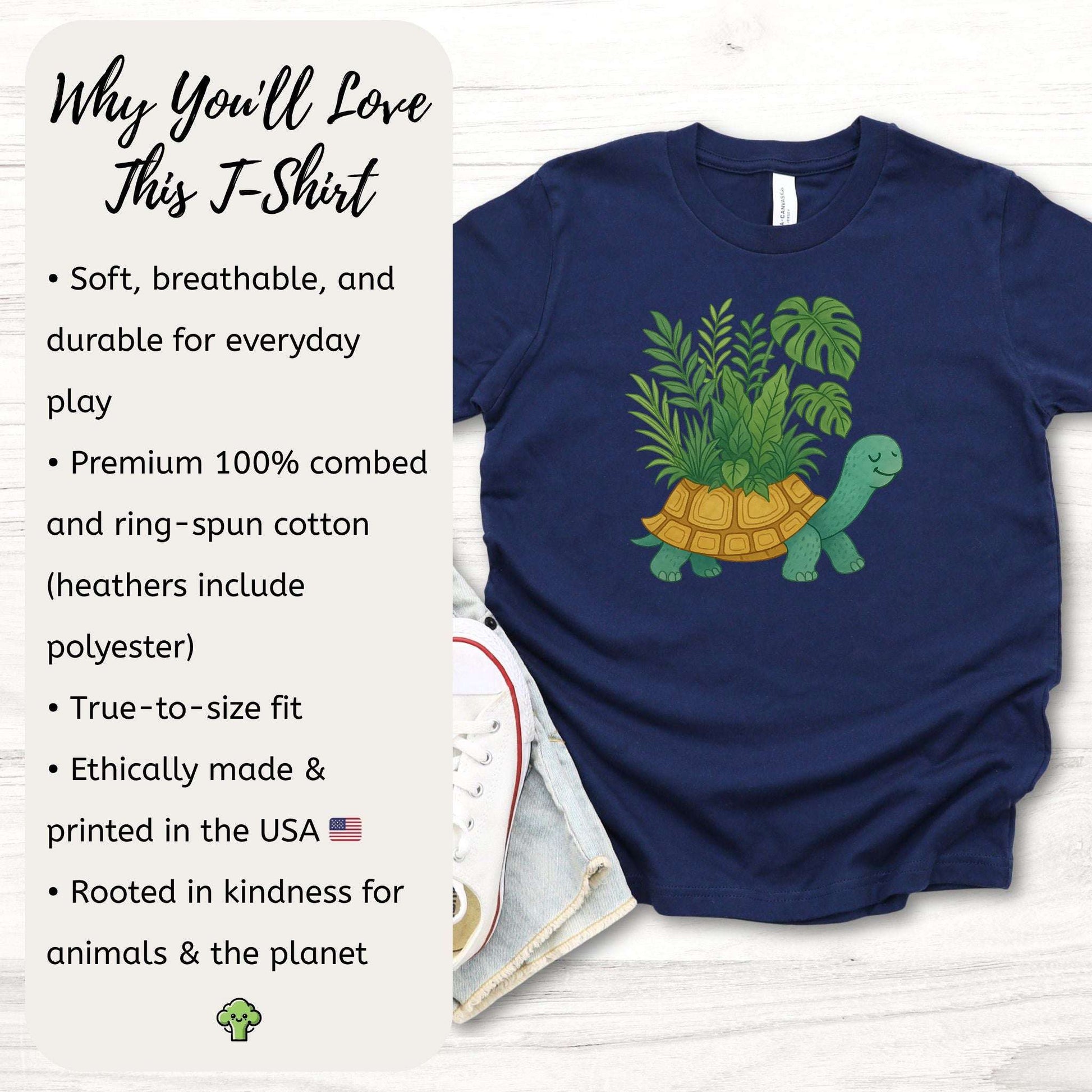 Jungle Tortoise Plant Lover – Slow & Leafy Vibes Youth Tee