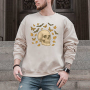 Autumn Skull Sweatshirt – Vintage Bats, Butterflies & Fall Leaves