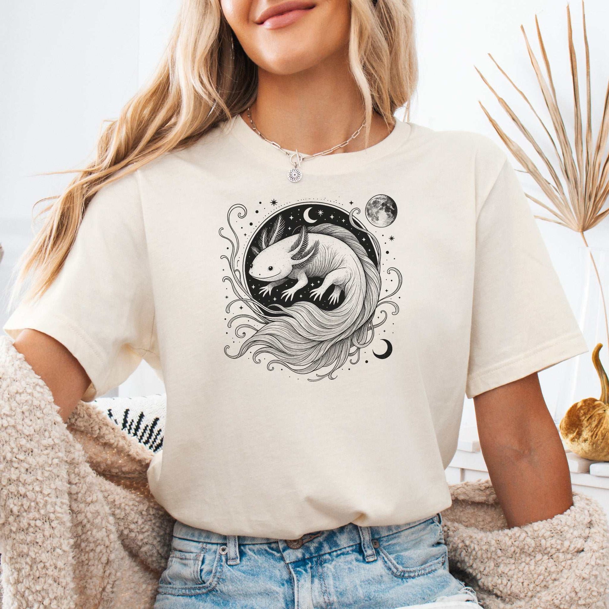 Axolotl Delicate Circle Illustration T-Shirt