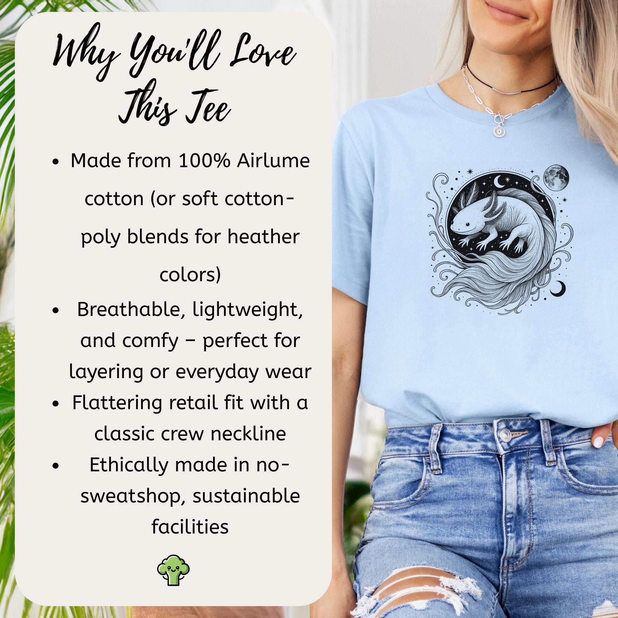 Axolotl Delicate Circle Illustration T-Shirt