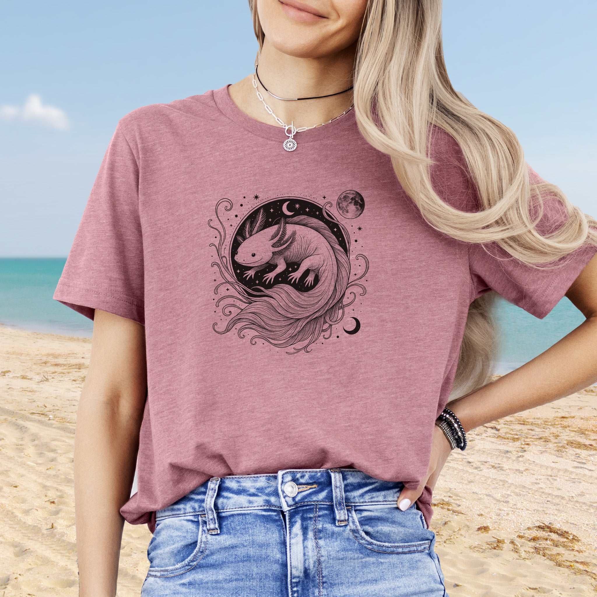 Axolotl Delicate Circle Illustration T-Shirt